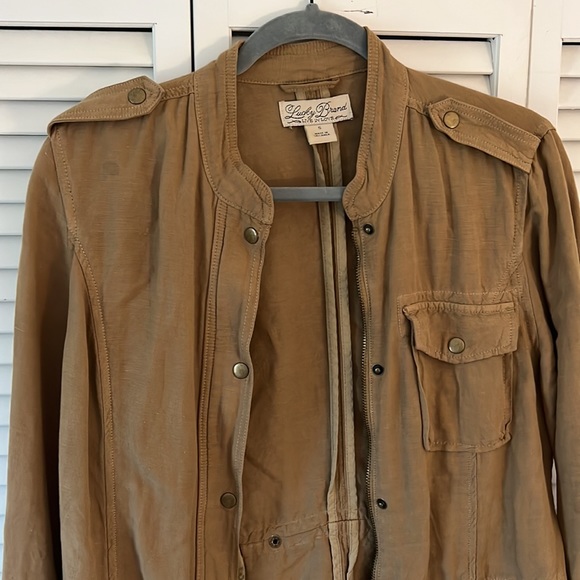 Lucky Brand linen utility jacket S EUC - Picture 3 of 4